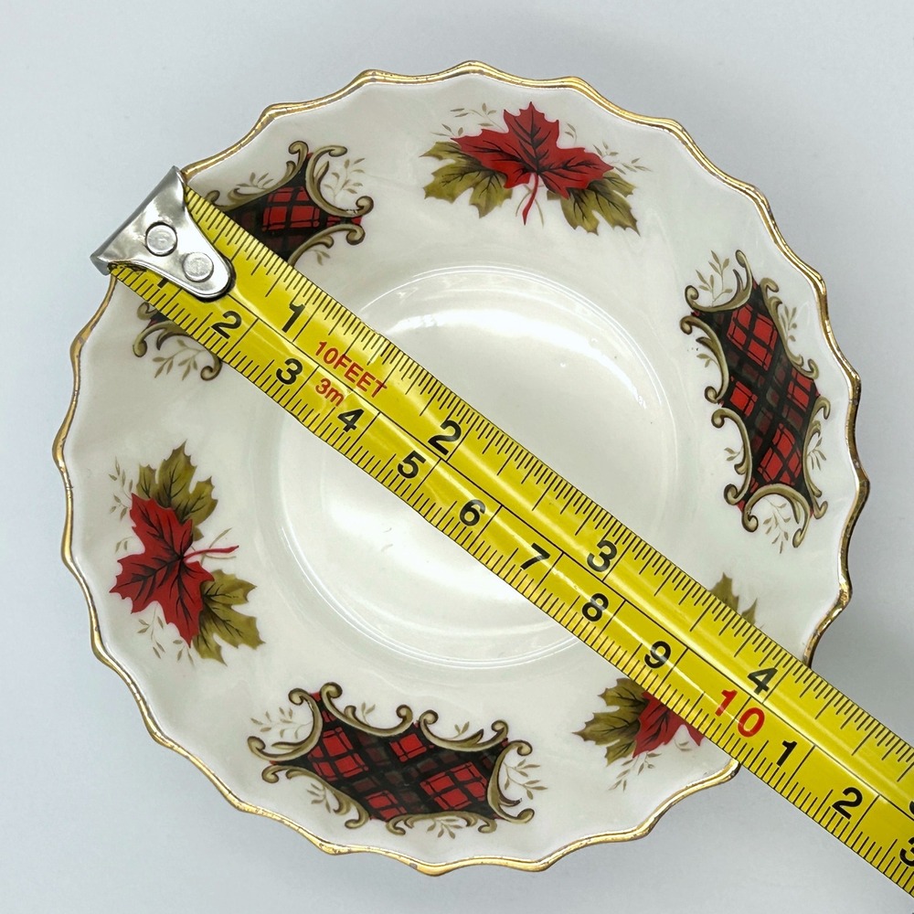 VTG 60s Royal Adderley Maple Leaf Tartan Berry Nut Bowl Fine Bone China‎ England - Picture 7 of 7